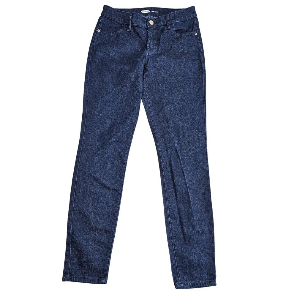 Old Navy Super Skinny Jeans Womens 4 Blue Dark Wash Mid Rise Stretch Denim
